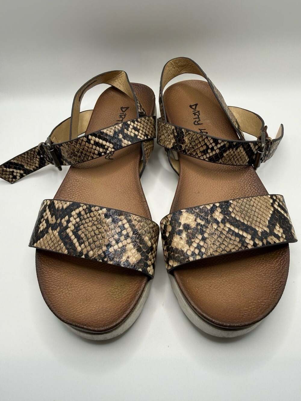 Women’s Platform Sandals in Natural Snake Print